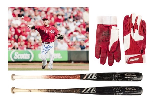Todd Frazier Game Used and Signed Lot (3) plus Signed 16 x 20 Photo
